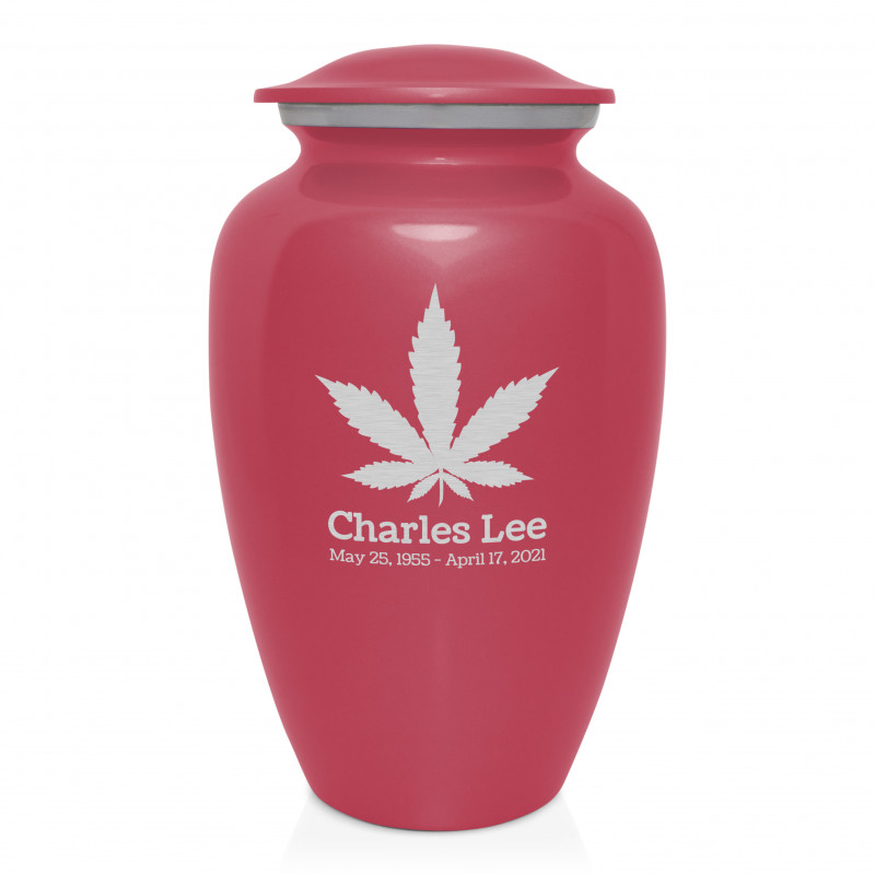 Marijuana Cremation Urn - Rose Pink