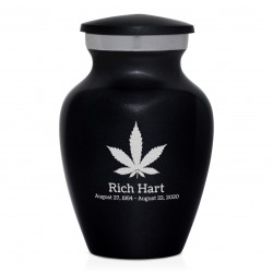 Marijuana Keepsake Urn - Jet Black
