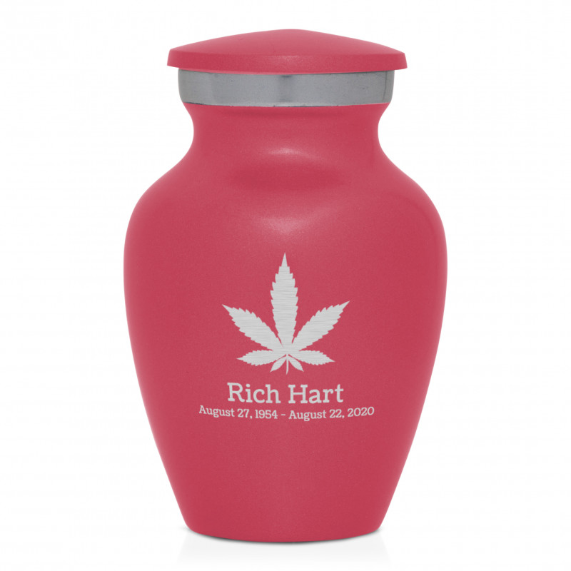 Marijuana Keepsake Urn - Rose Pink