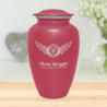 Winged Wheel Cremation Urn - Rose Pink