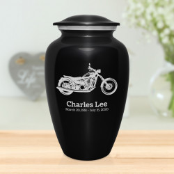 Motorcycle Cremation Urn - Jet Black