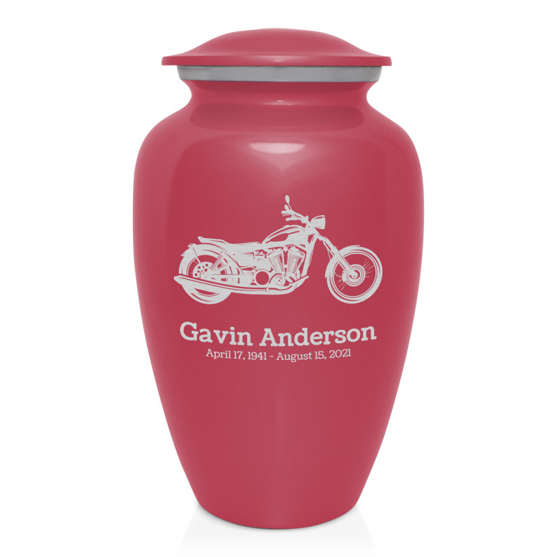 Motorcycle Cremation Urn - Rose Pink