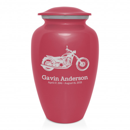 Motorcycle Cremation Urn - Rose Pink