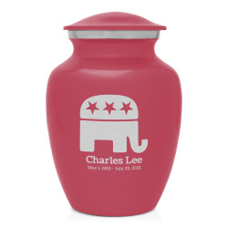 Republican Elephant Sharing Urn - Rose Pink