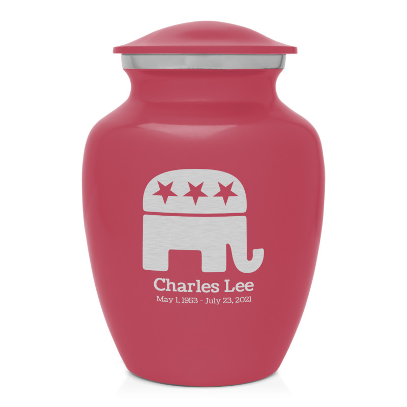 Republican Elephant Sharing Urn - Rose Pink