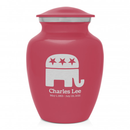 Republican Elephant Sharing Urn - Rose Pink