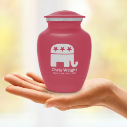 Republican Elephant Sharing Urn - Rose Pink