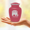Republican Elephant Sharing Urn - Rose Pink