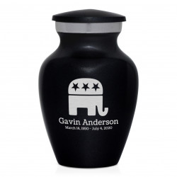 Republican Elephant Keepsake Urn - Jet Black