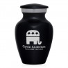 Republican Elephant Keepsake Urn - Jet Black