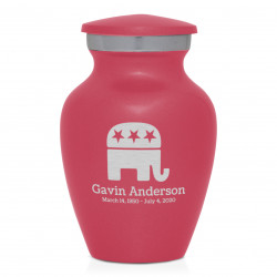 Republican Elephant Keepsake Urn - Rose Pink