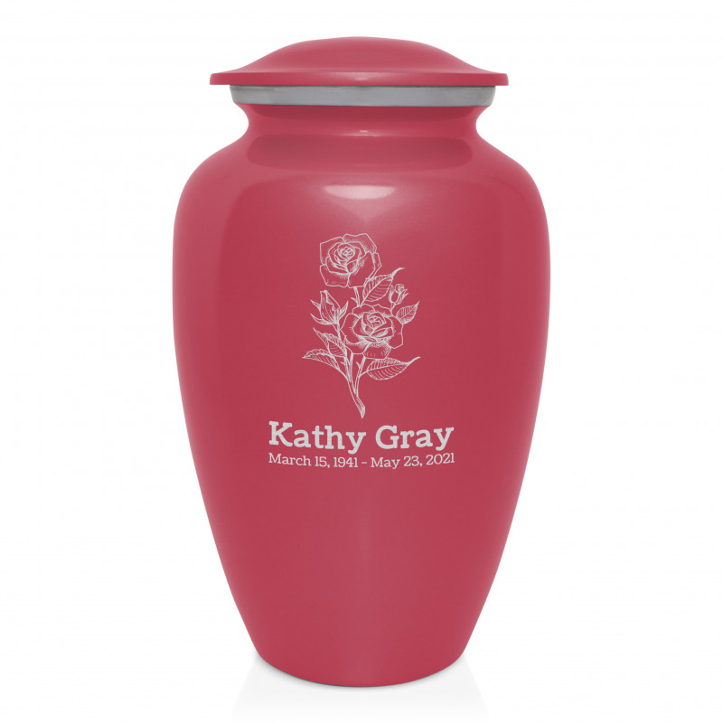 Rose Cremation Urn - Rose Pink