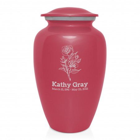 Rose Cremation Urn - Rose Pink