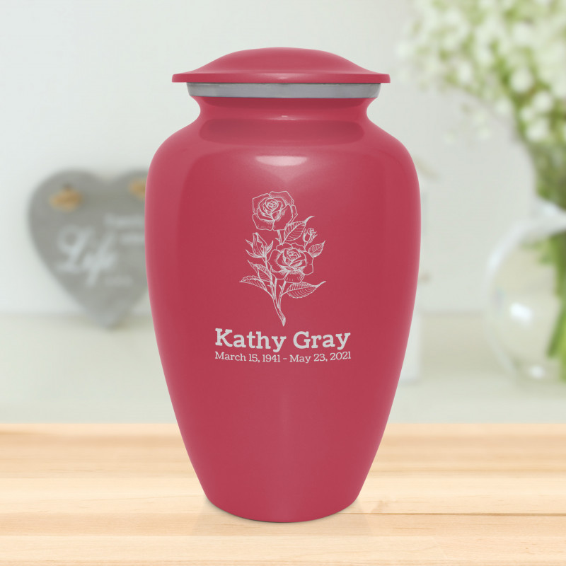 Rose Cremation Urn - Rose Pink