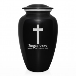 Cross Cremation Urn - Jet Black
