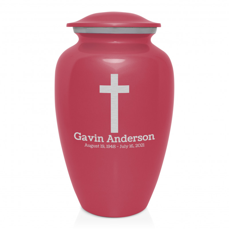 Cross Cremation Urn - Rose Pink
