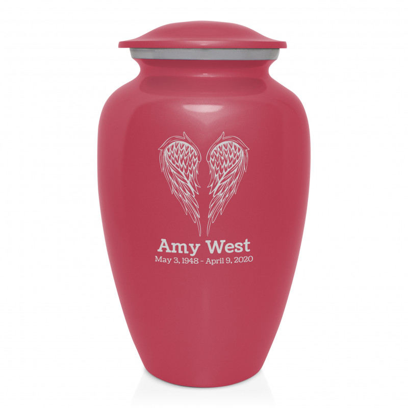 Angel Wings Cremation Urn - Rose Pink