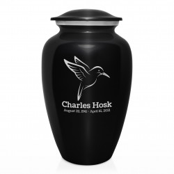 Hummingbird Cremation Urn - Jet Black