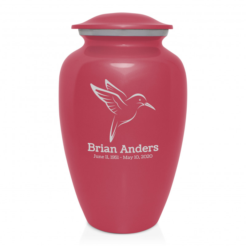 Hummingbird Cremation Urn - Rose Pink