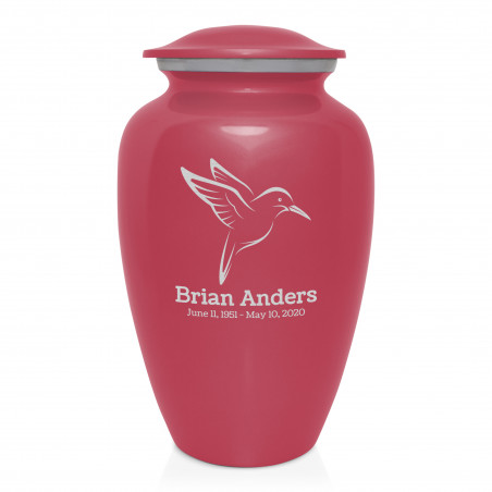Hummingbird Cremation Urn - Rose Pink