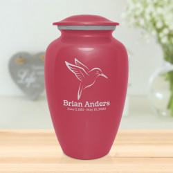 Hummingbird Cremation Urn - Rose Pink