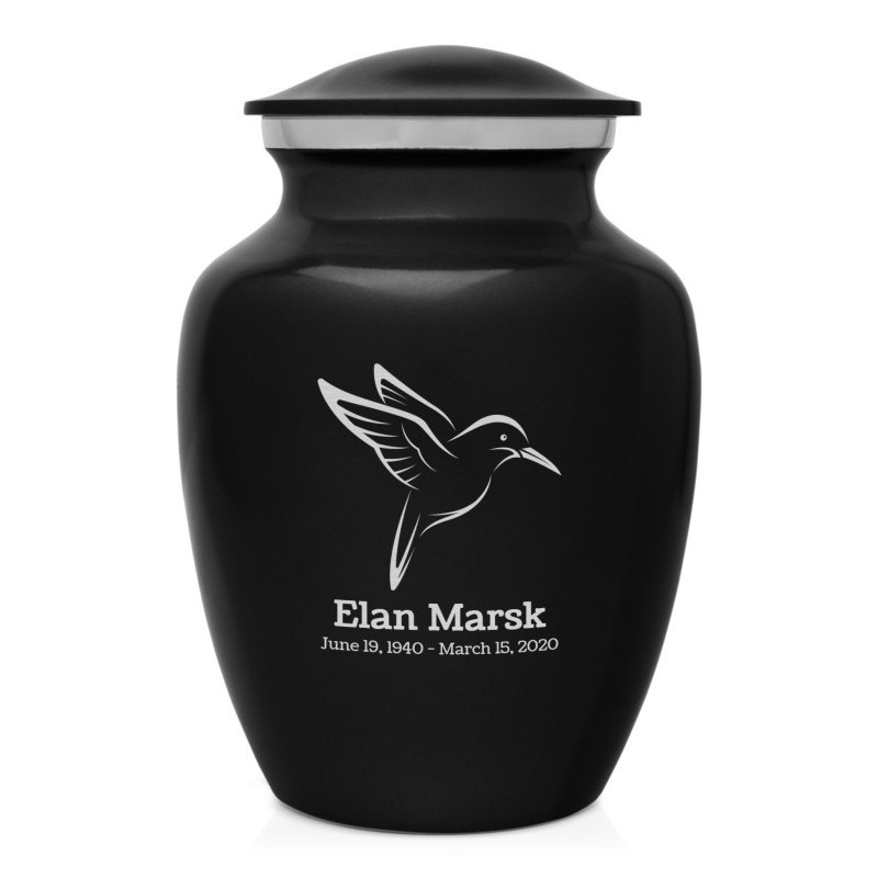 Hummingbird Sharing Urn - Jet Black