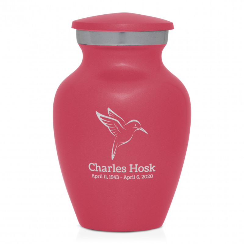 Hummingbird Keepsake Urn - Rose Pink