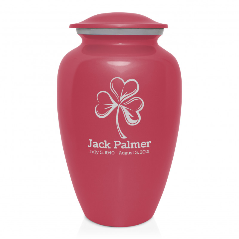 Shamrock Cremation Urn - Rose Pink