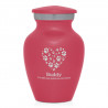 Keepsake Pawprint Heart Pet Cremation Urn - Rose Pink