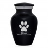 Keepsake Pawprint Pet Cremation Urn - Jet Black