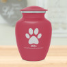 Small Pawprint Pet Cremation Urn - Rose Pink
