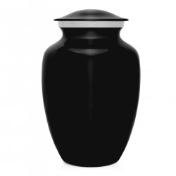 Large Pawprint Pet Cremation Urn - Jet Black