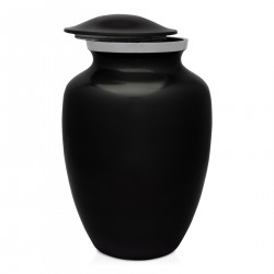 Large Pawprint Pet Cremation Urn - Jet Black