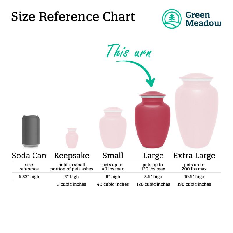 Large Paw Print Pet Cremation Urn - Rose Pink