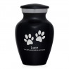Keepsake Pawprints Pet Cremation Urn - Jet Black