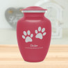 Large Pawprints Pet Cremation Urn - Rose Pink