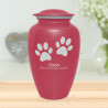 Extra Large Pawprints Pet Cremation Urn - Rose Pink