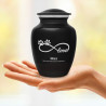 Small Infinite Love Pet Cremation Urn - Jet Black