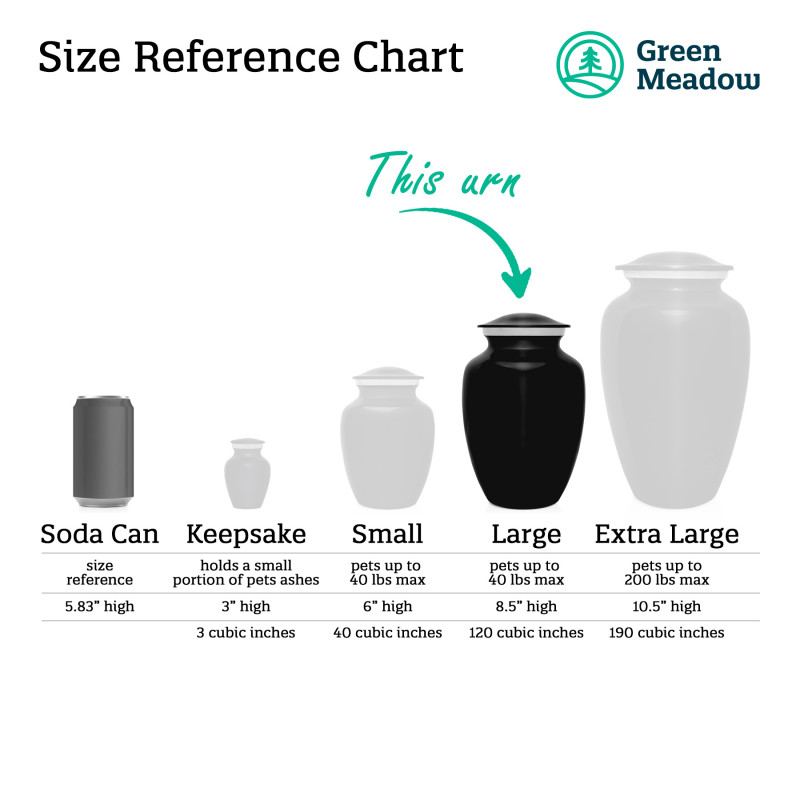 Large Infinite Love Pet Cremation Urn - Jet Black