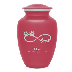 Large Infinite Love Pet Cremation Urn - Rose Pink