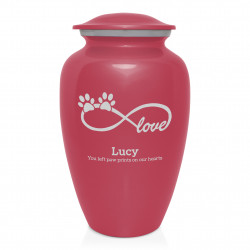 Extra Large Infinite Love Pet Cremation Urn - Rose Pink