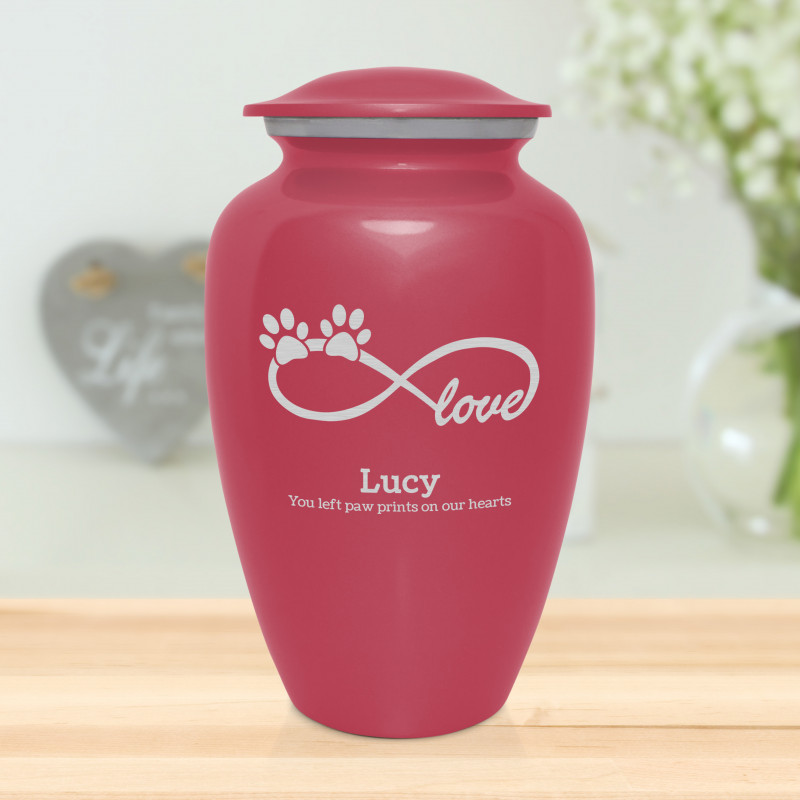 Extra Large Infinite Love Pet Cremation Urn - Rose Pink