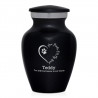 Keepsake Paw Prints On My Heart Pet Cremation Urn - Jet Black