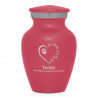 Keepsake Paw Prints On My Heart Pet Cremation Urn - Rose Pink