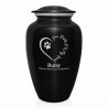 Extra Large Paw Prints On My Heart Pet Cremation Urn - Jet Black