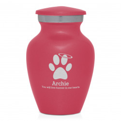 Keepsake Angel Paw Pet Cremation Urn - Rose Pink