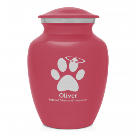 Small Angel Paw Pet Cremation Urn - Rose Pink
