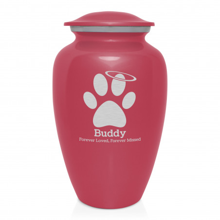 Extra Large Angel Paw Pet Cremation Urn - Rose Pink