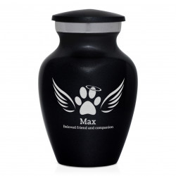 Keepsake Angel Wings Pet Cremation Urn - Jet Black