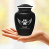 Small Angel Wings Pet Cremation Urn - Jet Black